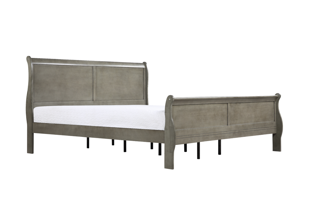 Louis Philip Gray King Sleigh Bed