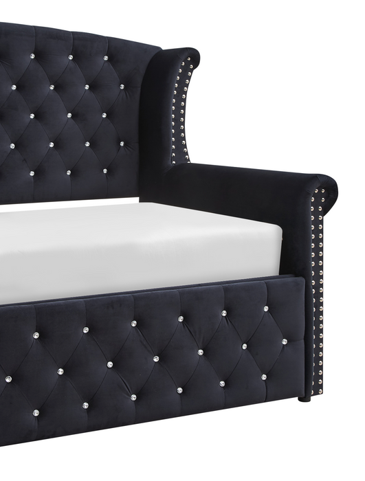 Lucinda Black Velvet Twin Daybed