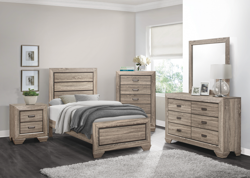 Beechnut Light Elm Twin Panel Bed