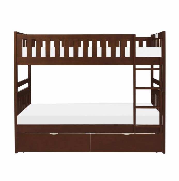 Rowe Dark Cherry Twin/Twin Bunk Bed with Storage Boxes