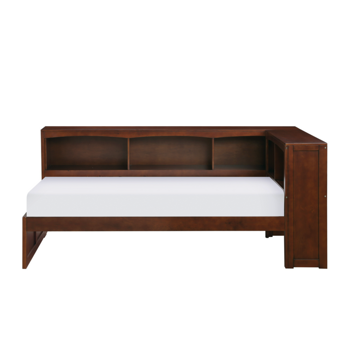 Rowe Dark Cherry Twin Bookcase Corner Bed