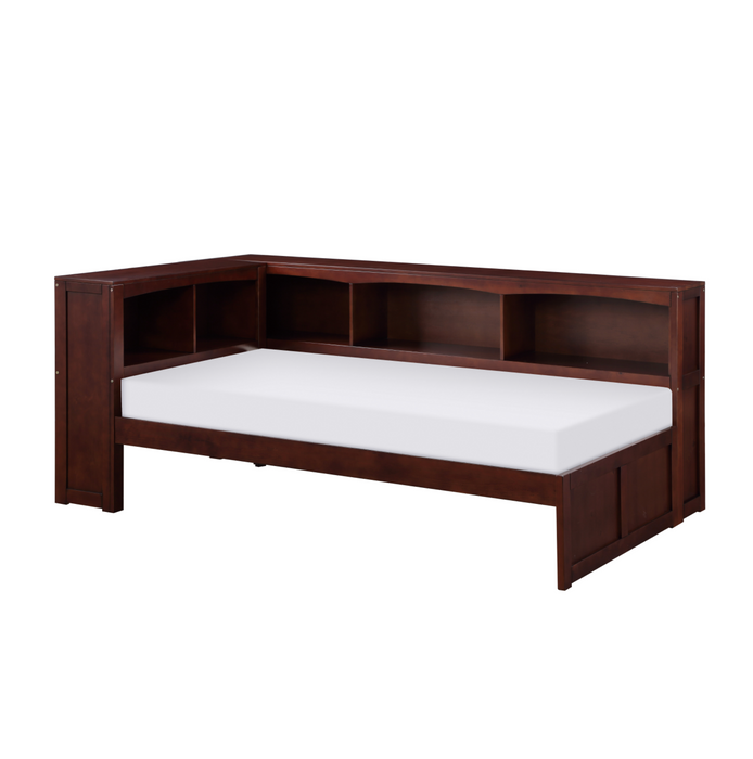 Rowe Dark Cherry Twin Bookcase Corner Bed