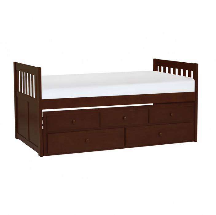 Rowe Dark Cherry Twin Captains Trundle Bed