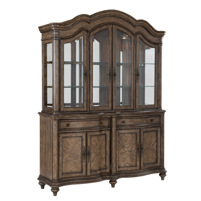 Heath Court Brown Oak Buffet & Hutch