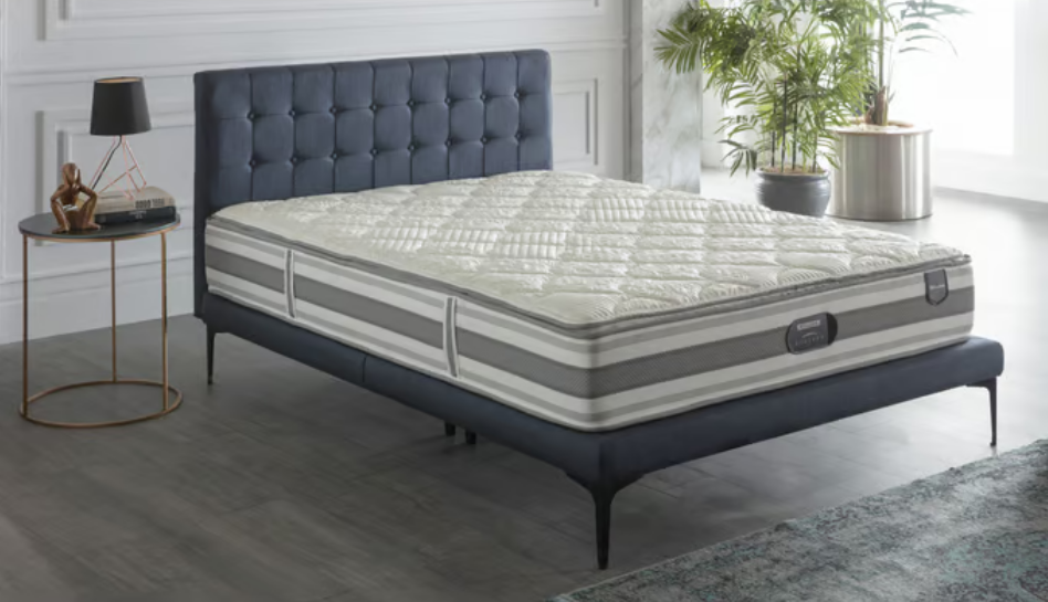 Bell Basic Navy Stratton Twin Foundation & Headboard