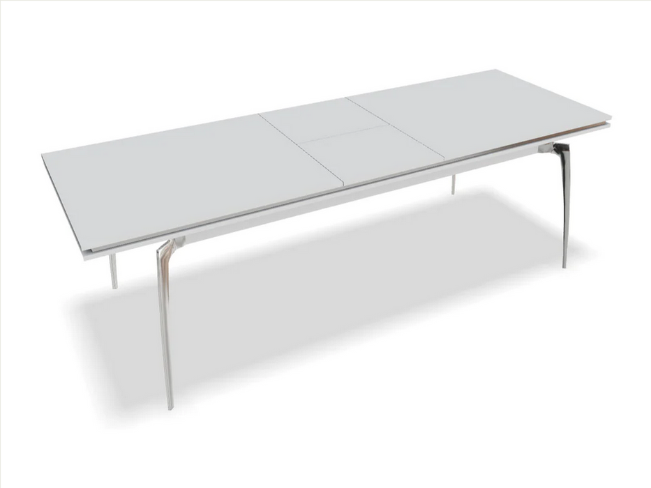 Chrome Gray Loretto Expandable Dining Table