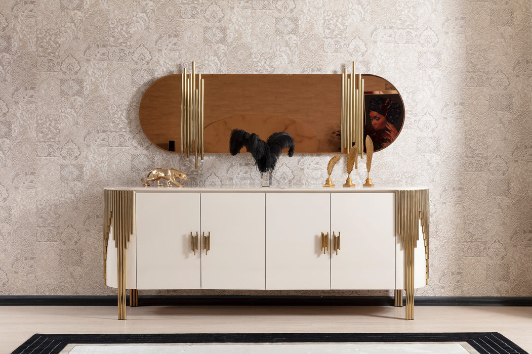 King Gold Buffet And Mirror