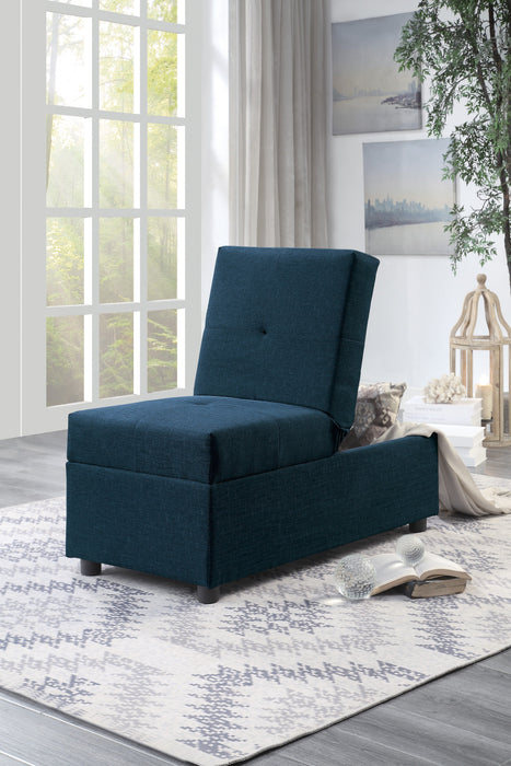 Denby Blue Storage Ottoman Chair