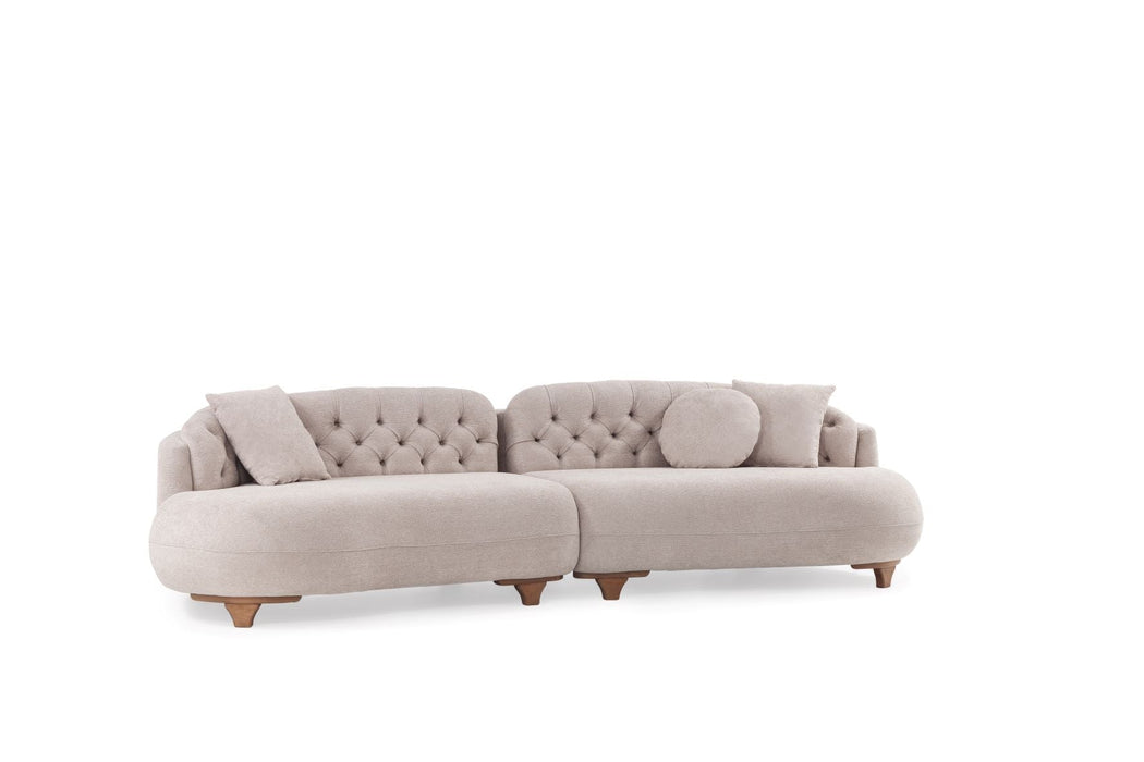 Allura Beige Boucle Curved Sectional