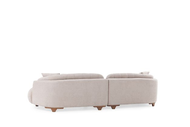 Allura Beige Boucle Curved Sectional