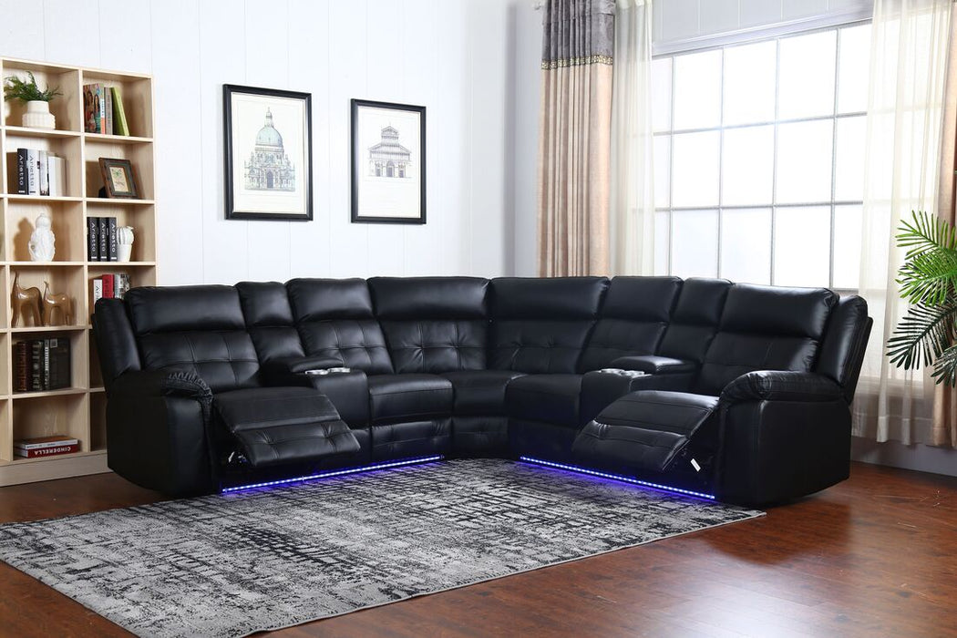 Amazon Black LED Power Reclining Sectional