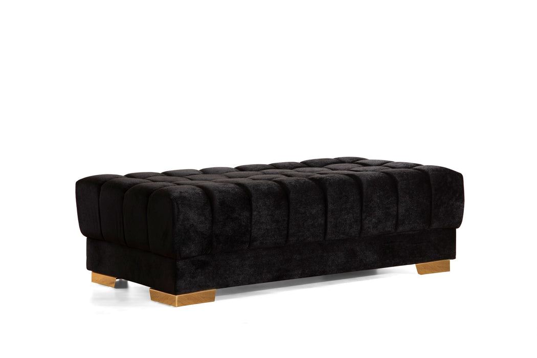 Ariana Black Velvet Ottoman