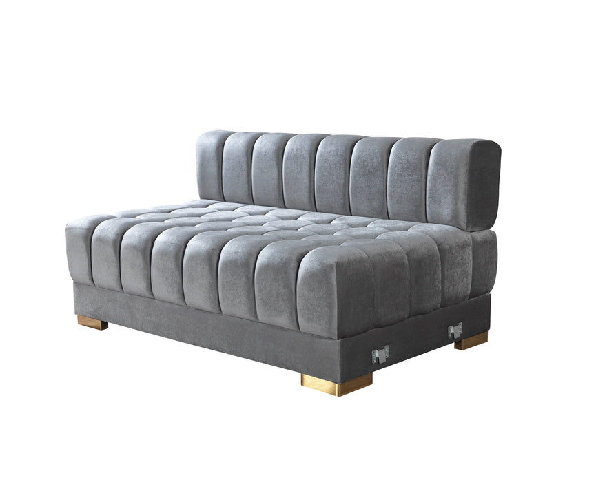 Ariana Gray Velvet Double Chaise Sectional