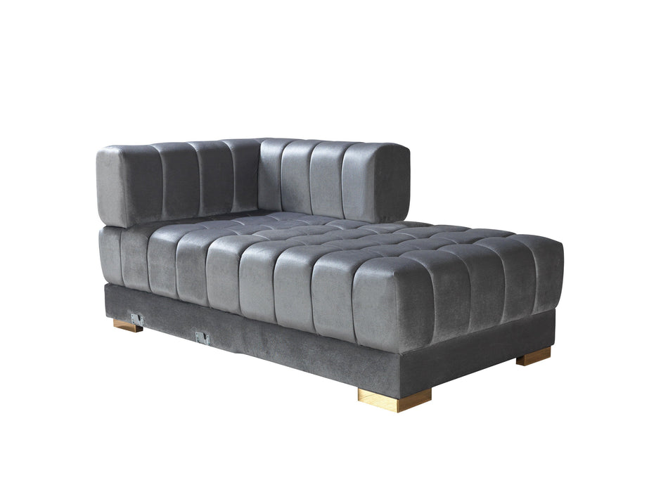 Ariana Gray Velvet Double Chaise Sectional