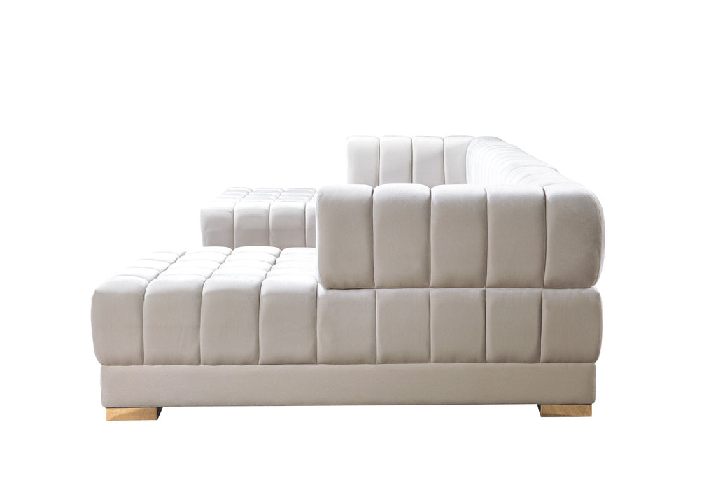 Ariana Ivory Velvet Double Chaise Sectional