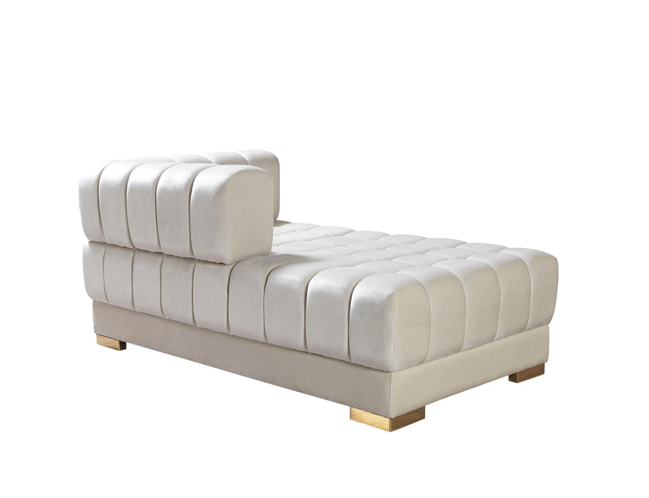 Ariana Ivory Velvet Double Chaise Sectional