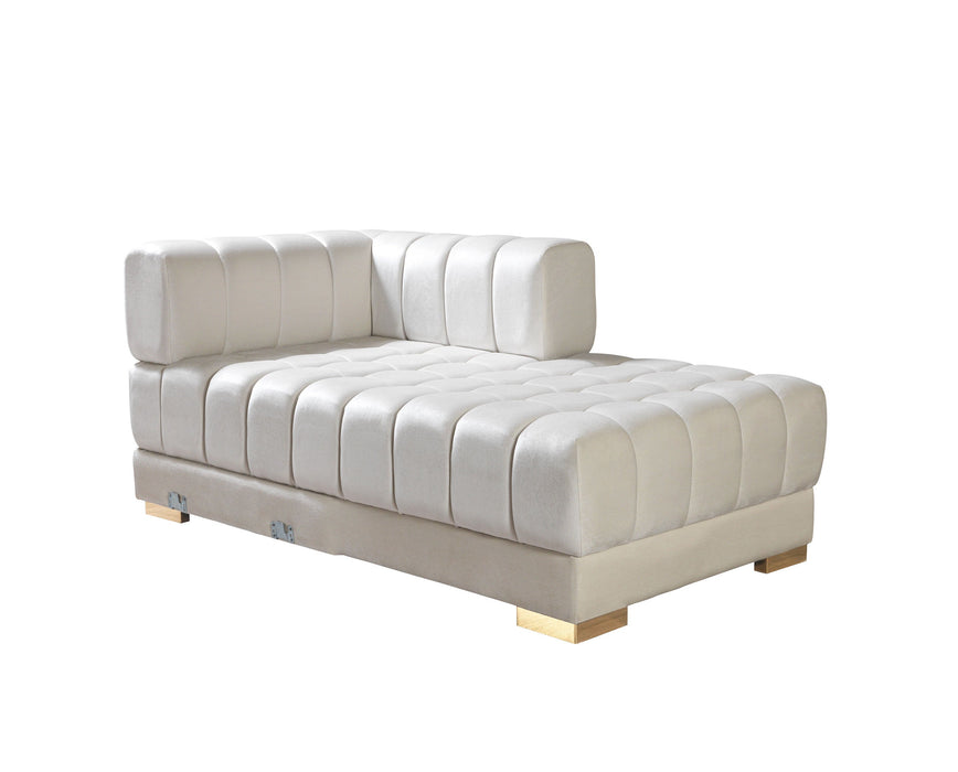 Ariana Ivory Velvet Double Chaise Sectional