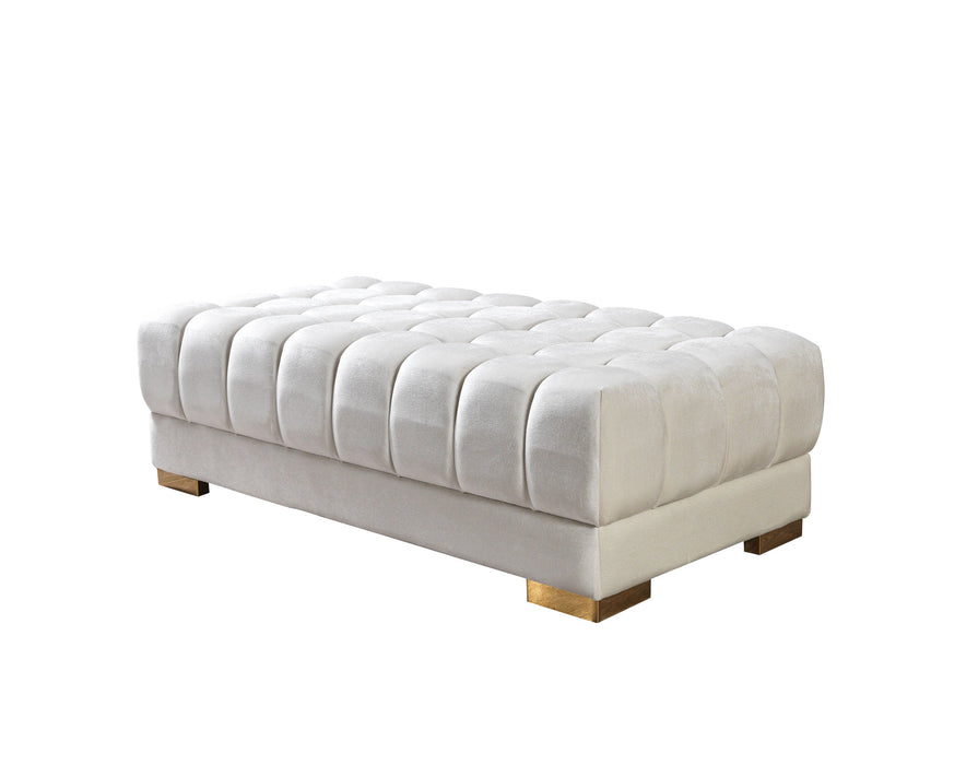 Ariana Ivory Velvet Double Chaise Sectional