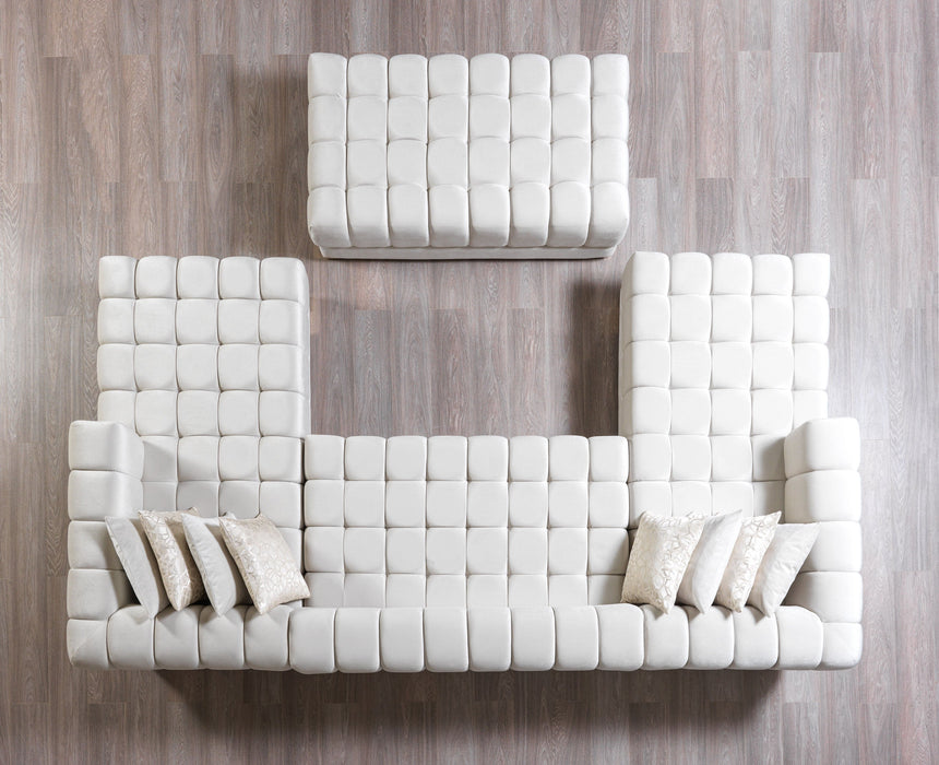 Ariana Ivory Velvet Double Chaise Sectional