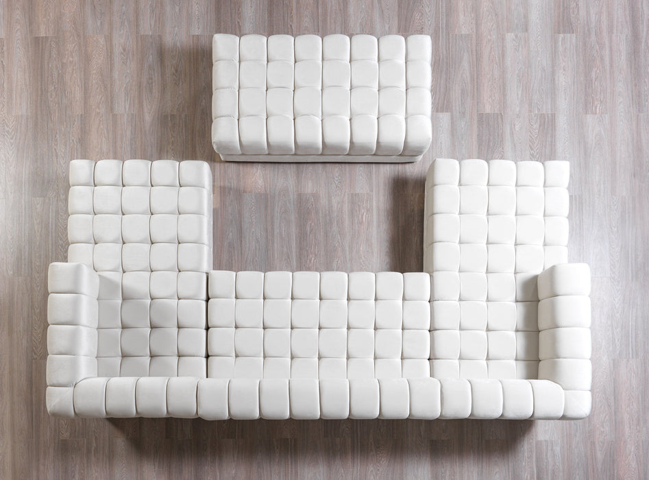 Ariana Ivory Velvet Double Chaise Sectional