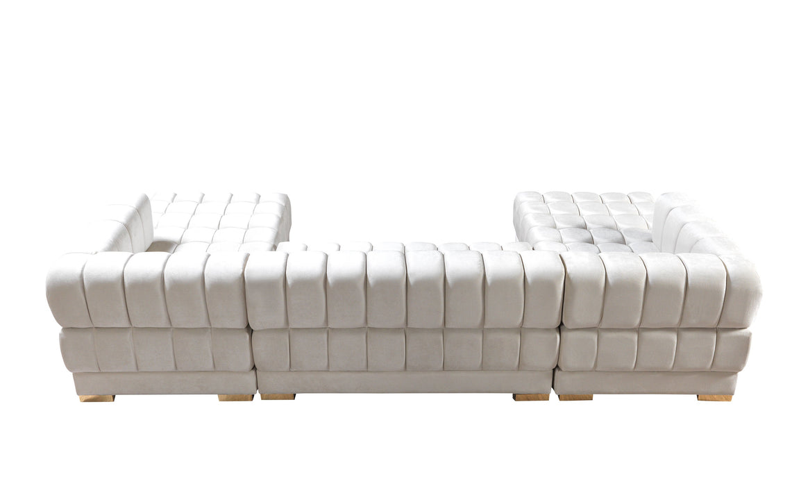 Ariana Ivory Velvet Double Chaise Sectional