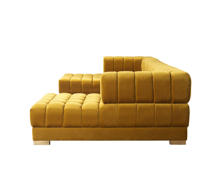 Ariana Mustard Velvet Double Chaise Sectional