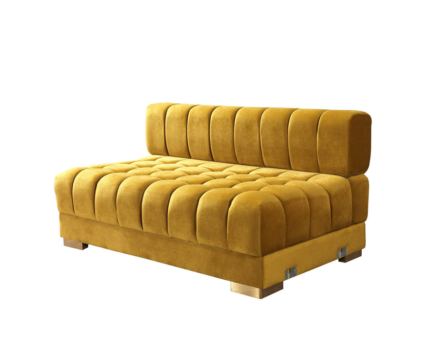 Ariana Mustard Velvet Double Chaise Sectional