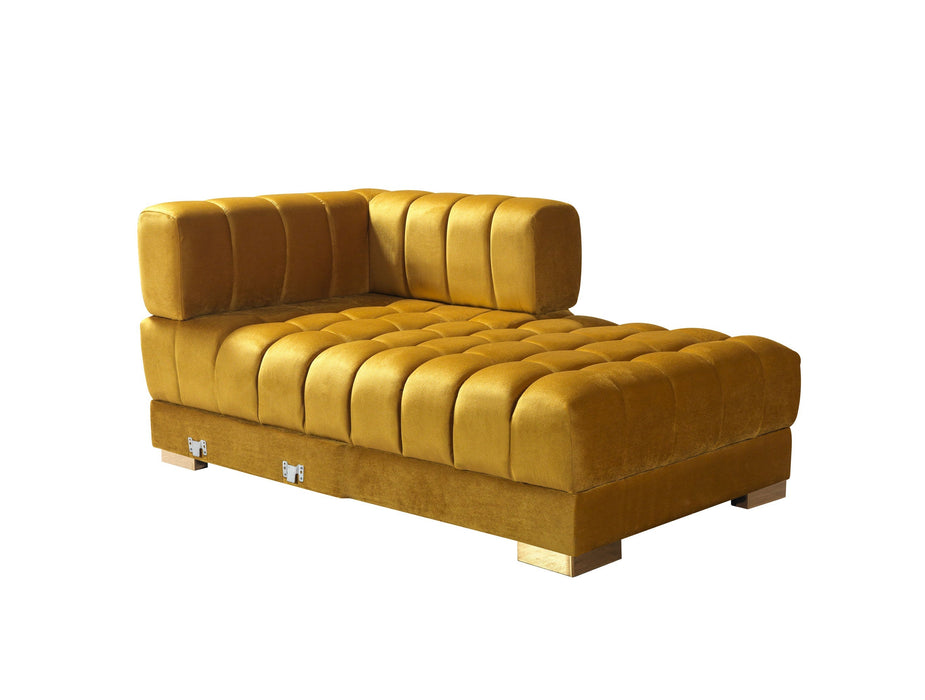 Ariana Mustard Velvet Double Chaise Sectional