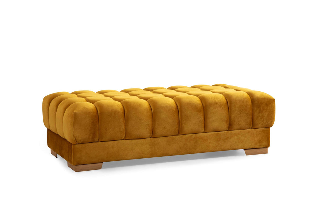 Ariana Mustard Velvet Ottoman