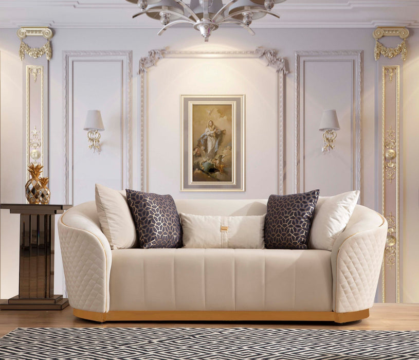 Aster Ivory Velvet Living Room Set