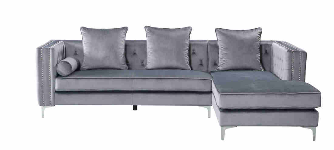 Ava Gray Velvet RAF Sectional