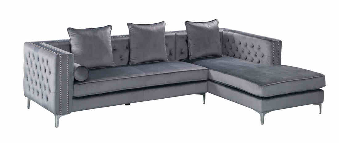 Ava Gray Velvet RAF Sectional