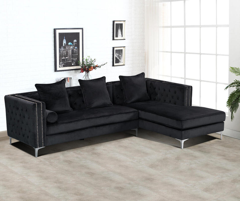 Ava Black Velvet RAF Sectional