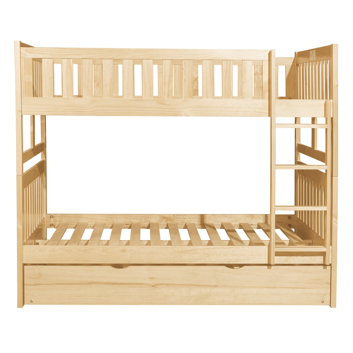 Bartly Pine Full/Full Bunk Bed with Twin Trundle