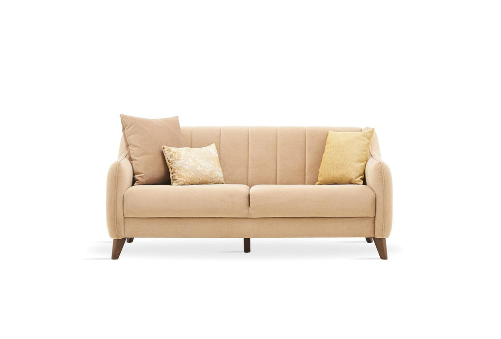 Light Brown Velvet Fabia 2-Seater Sofa