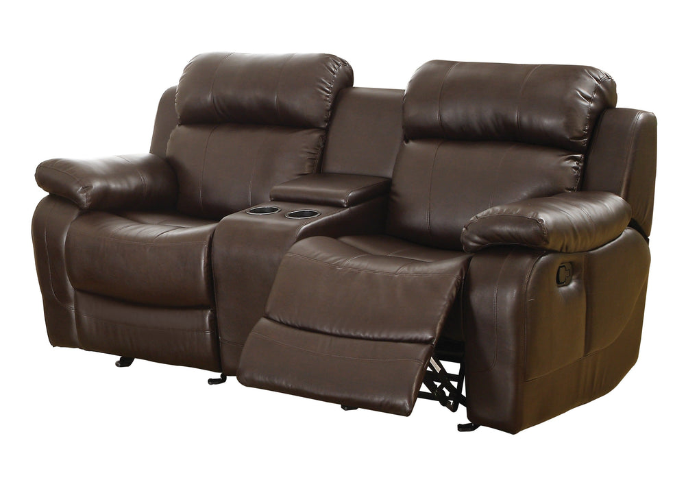 Marille Brown Bonded Leather Reclining Living Room Set