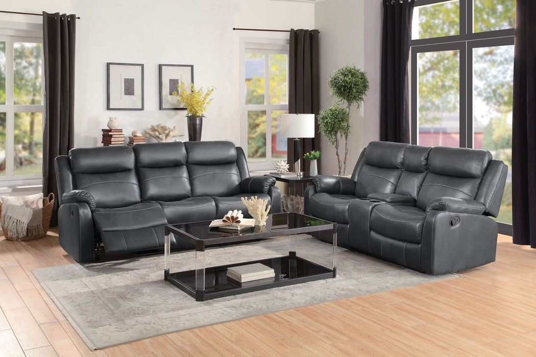 Yerba Gray Microfiber Double Lay Reclining Living Room Set