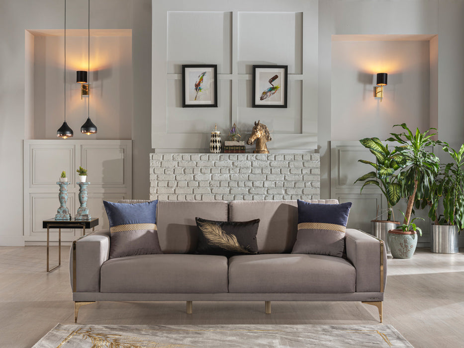 Napoly Grey – Navy Carlino Living Room Set