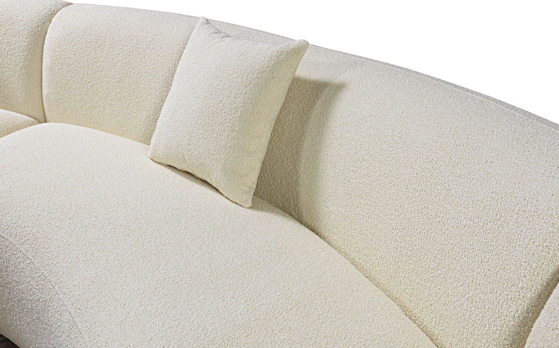 Bonita Ivory Boucle 3-Piece Curved Sectional