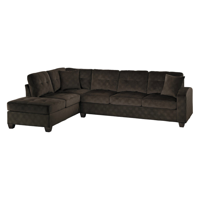 Emilio Chocolate Reversible Sectional