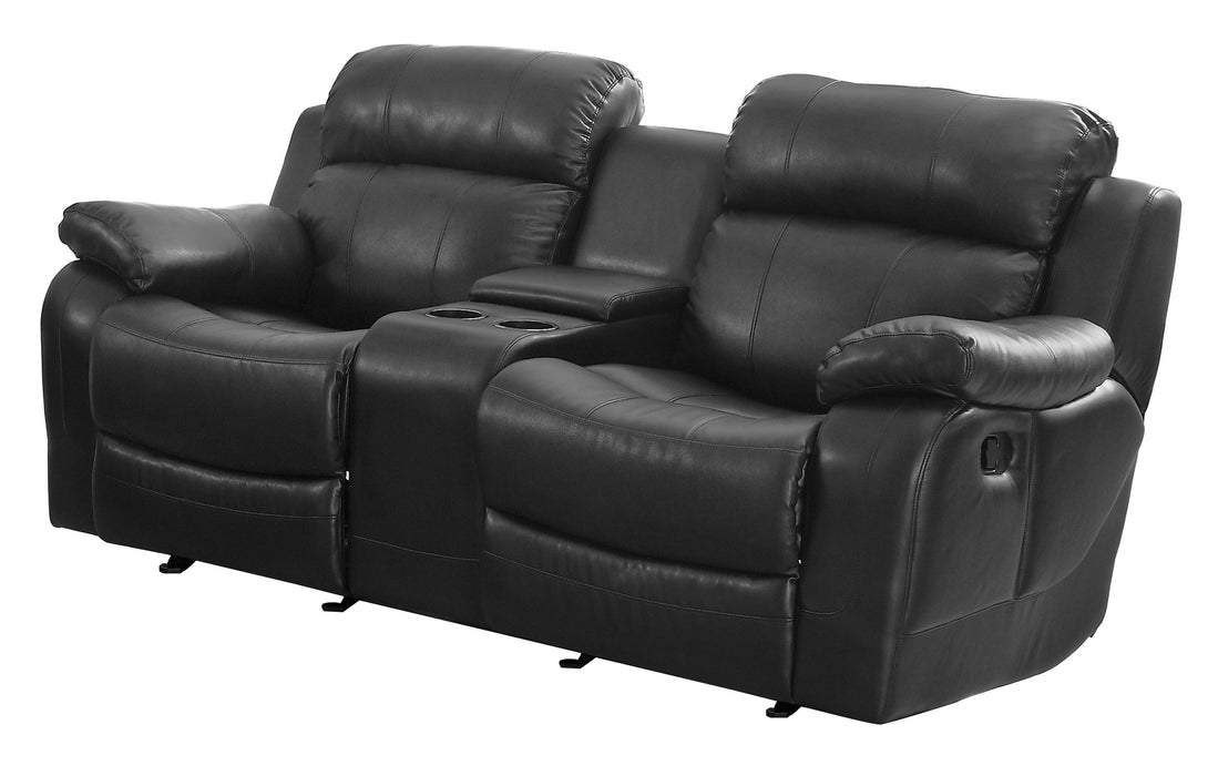 Marille Black Bonded Leather Reclining Living Room Set