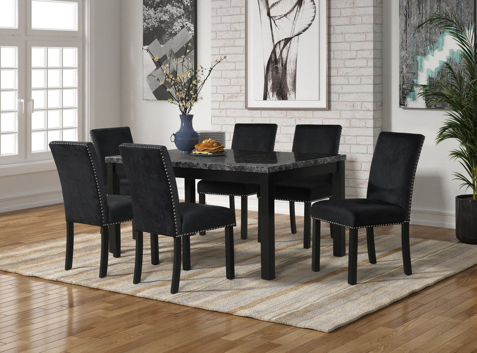 Camila Black 7-Piece Dining Set