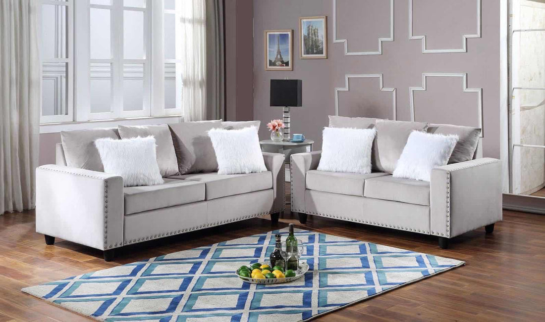 Cinderella Silver Velvet Sofa & Loveseat