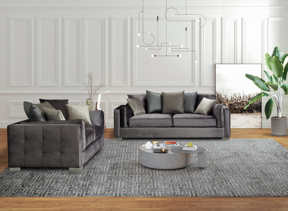 Clara Gray Velvet Sofa & Loveseat