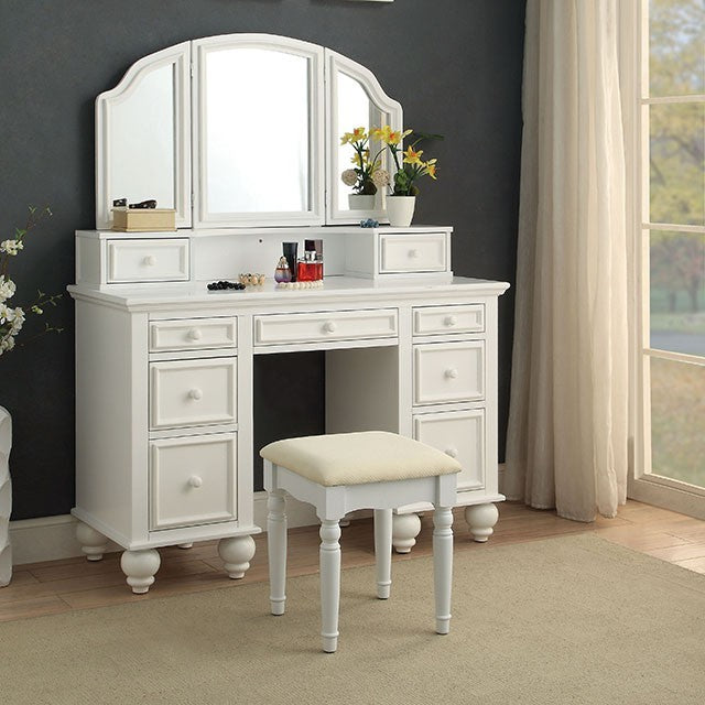 Athy Vanity With Stool White