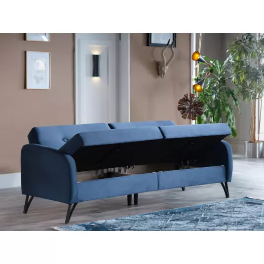 Vika Navy Blue Juniper Left Sofa