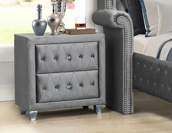 Diamond Palace Gray Nightstand