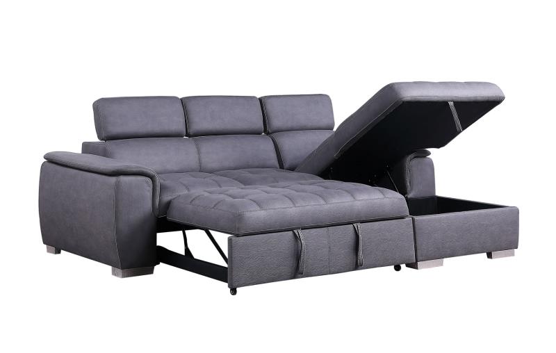 Diego Gray Sectional with Pull-out Bed