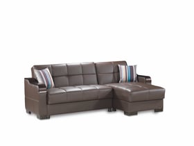 Down Town Brown Pu Sectional