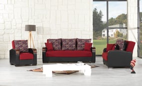 Mobimax Red 3Pc Living Room Set